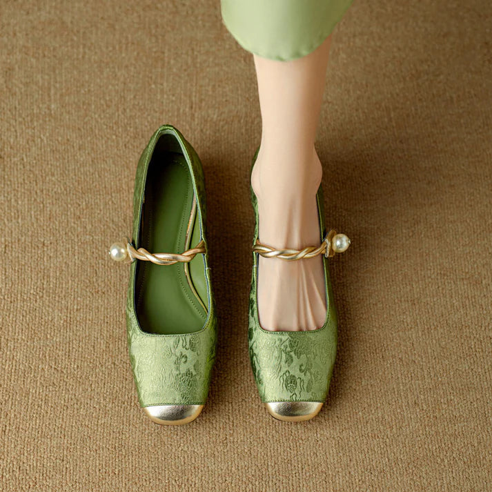 Elizabeth Jacquard Low Heels