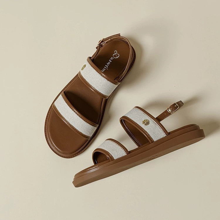 ELINE ROSE LEATHER SANDALS