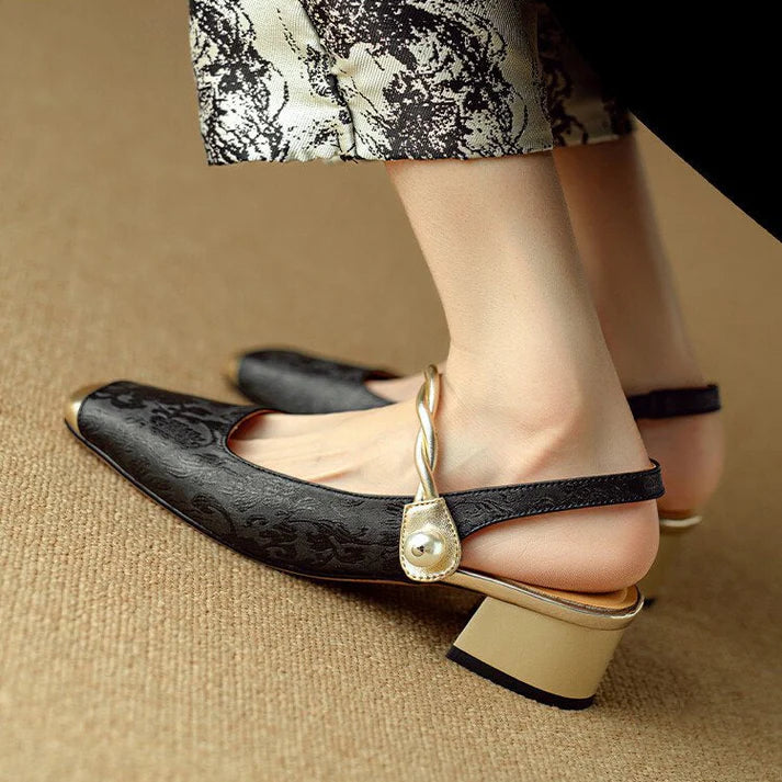 Elizabeth Jacquard Low Heels