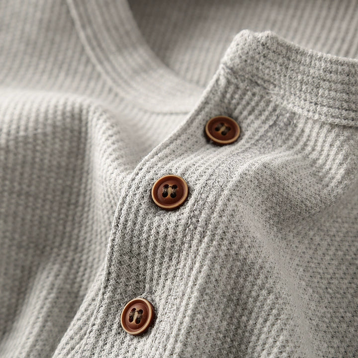 ASHFORD WAFFLE COTTON HENLEY