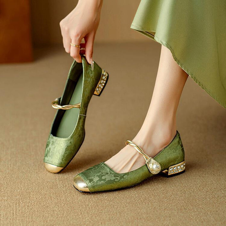 Elizabeth Jacquard Low Heels