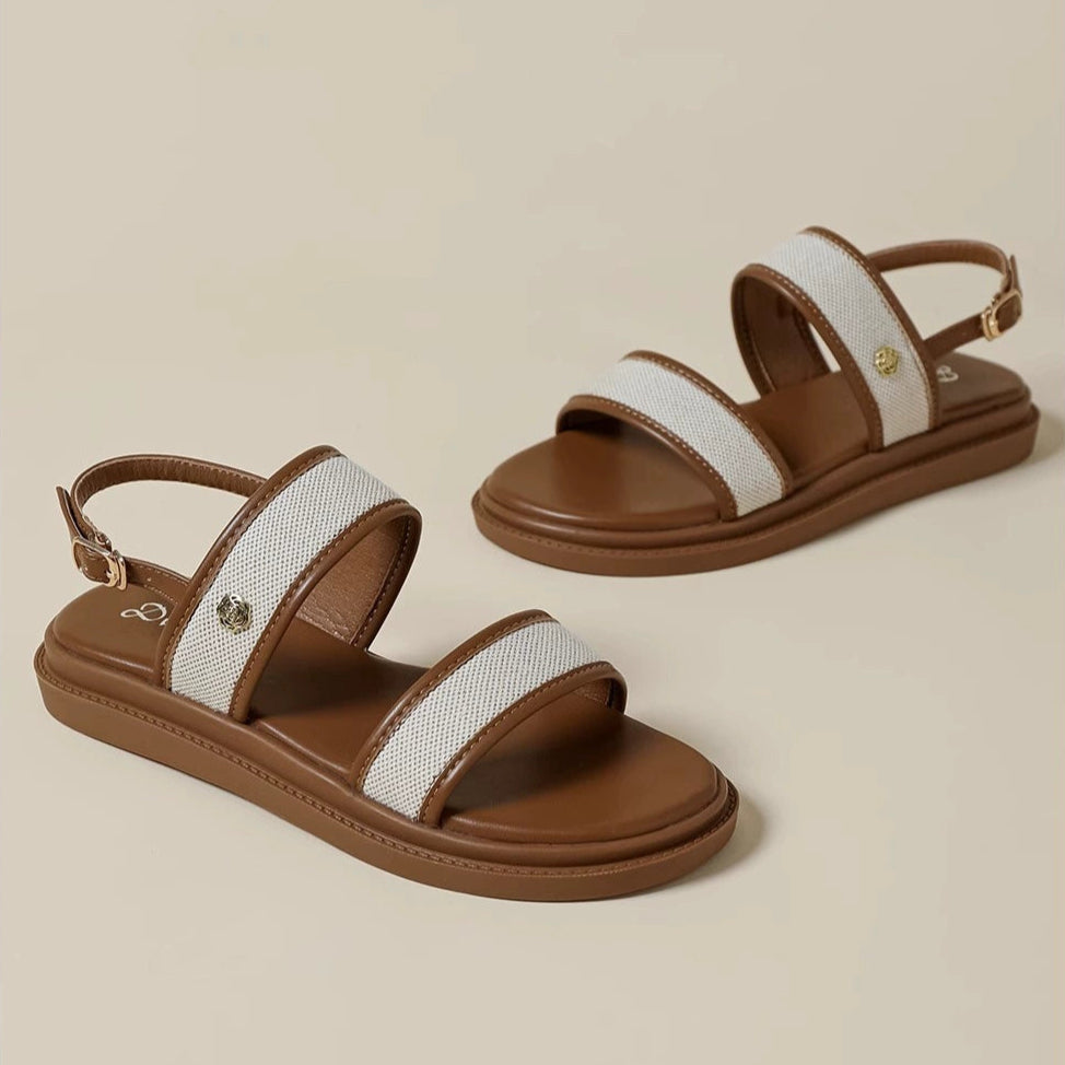 ELINE ROSE LEATHER SANDALS