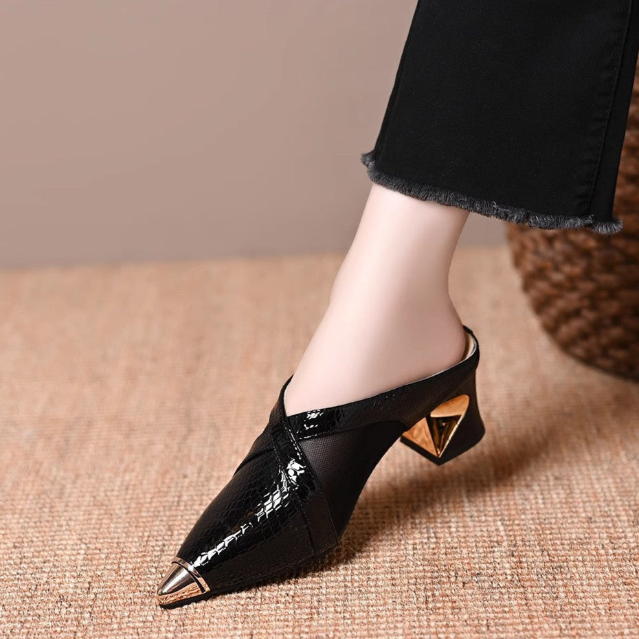 VALERIE GENUINE LEATHER MULES
