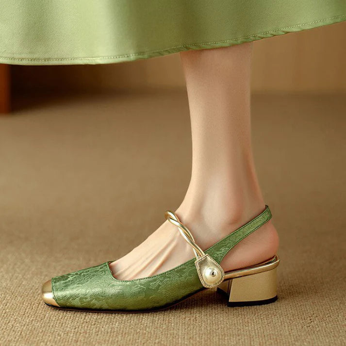 Elizabeth Jacquard Low Heels
