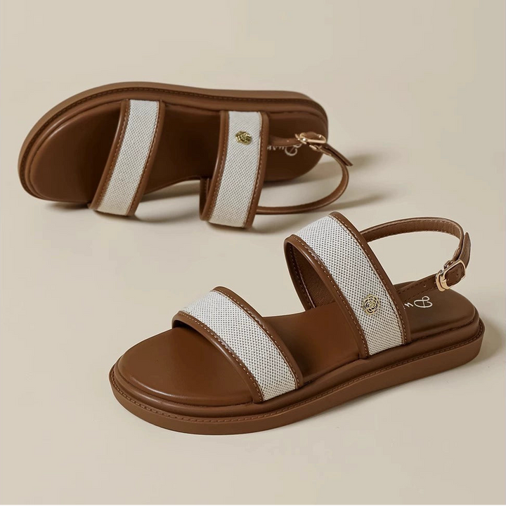 ELINE ROSE LEATHER SANDALS