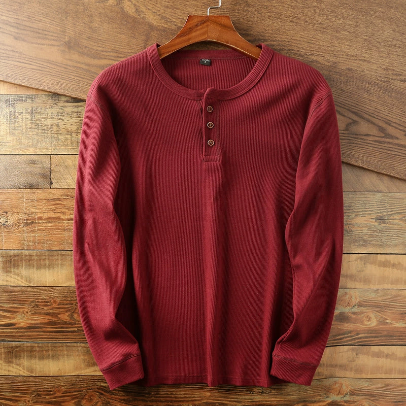 ASHFORD WAFFLE COTTON HENLEY