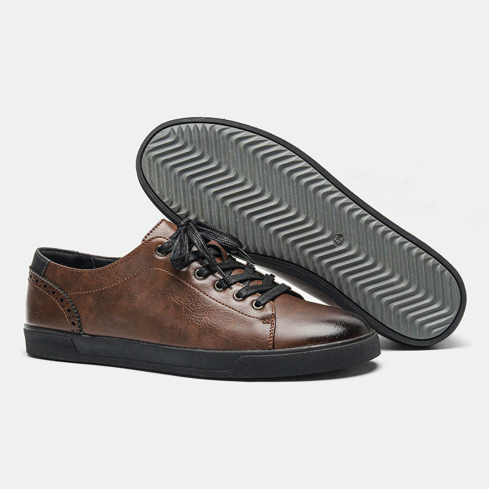 FERRARO PATINA LEATHER SNEAKERS
