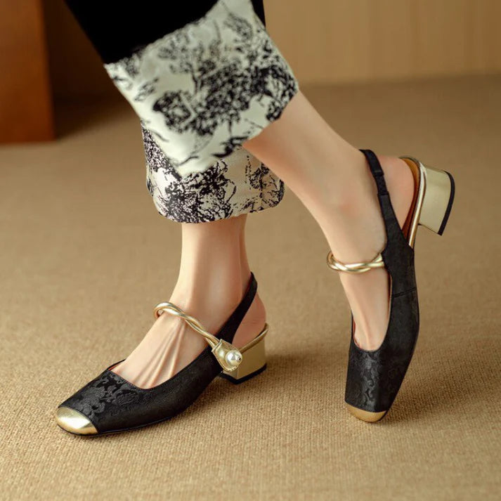Elizabeth Jacquard Low Heels